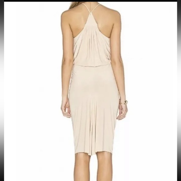 Misa LA Goddess Dress Beige size Small Jersey Liquid Knit Holiday Party - Picture 4 of 12